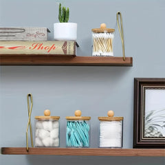 Cotton Swabs Dispenser Jars Clear Plastic Makeup Organizer Bathroom Storage