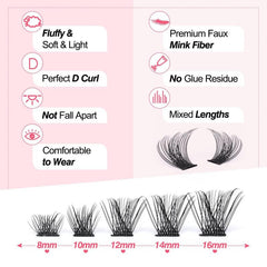 DIY Lash Extension Kit Lash Clusters 108pcs