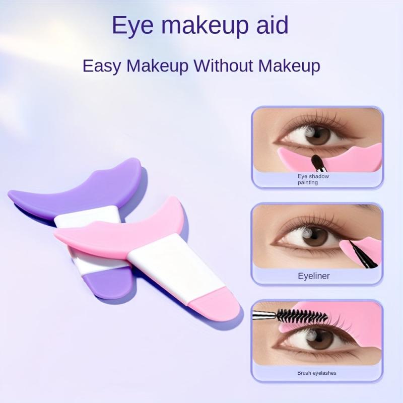 2Pcs Silicone Eyeliner Stencils Reusable Mascara Shield Guard