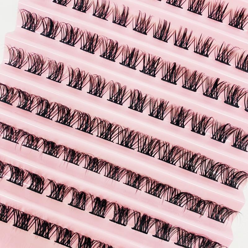 120pcs Mink Hair Fluffy False Eyelashes D Curling Wispy Lashes DIY Kit