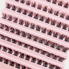 120pcs Mink Hair Fluffy False Eyelashes D Curling Wispy Lashes DIY Kit