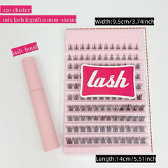 120pcs Mink Hair Fluffy False Eyelashes D Curling Wispy Lashes DIY Kit