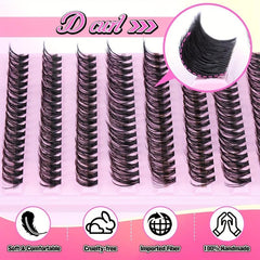 120pcs Mink Hair Fluffy False Eyelashes D Curling Wispy Lashes DIY Kit