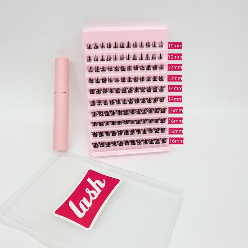 120pcs Mink Hair Fluffy False Eyelashes D Curling Wispy Lashes DIY Kit