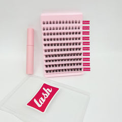 120pcs Mink Hair Fluffy False Eyelashes D Curling Wispy Lashes DIY Kit