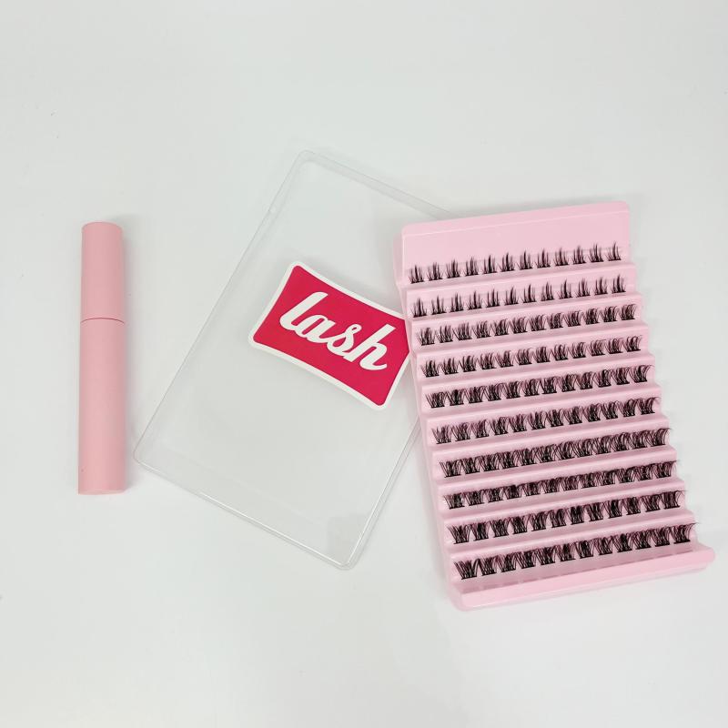 120pcs Mink Hair Fluffy False Eyelashes D Curling Wispy Lashes DIY Kit