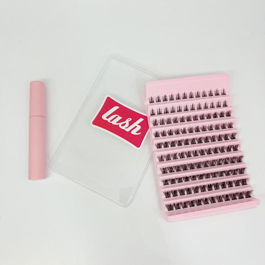 120pcs Mink Hair Fluffy False Eyelashes D Curling Wispy Lashes DIY Kit