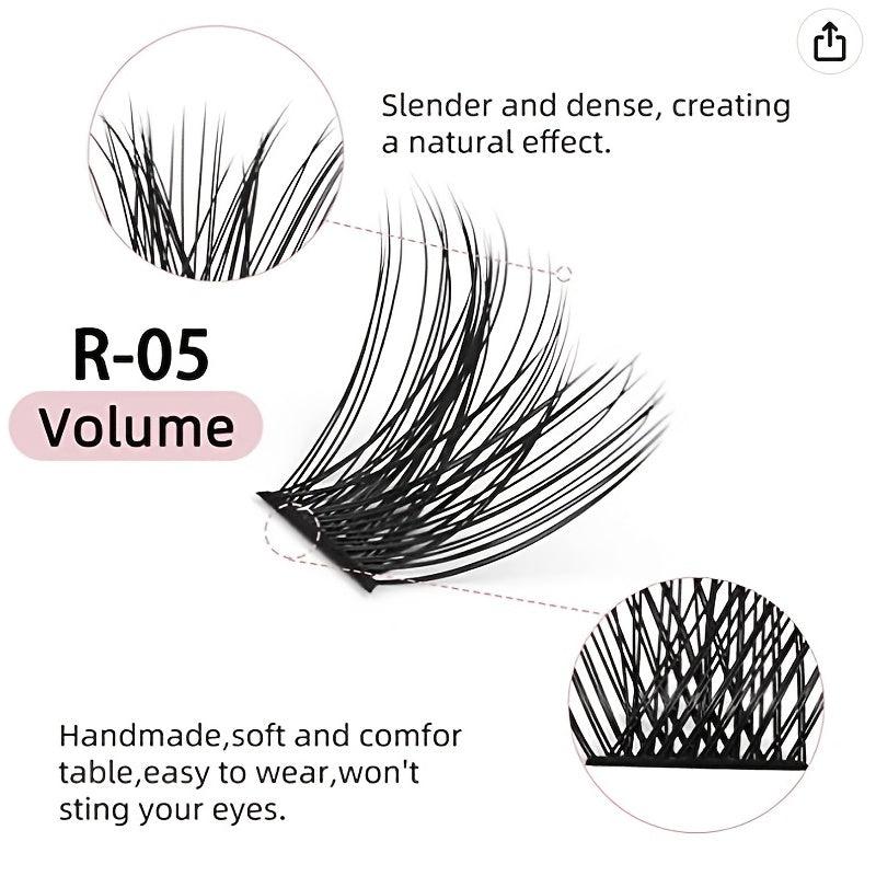 144 Pcs Cluster Eyelash Extension Kit D Curl Volume Wispy Lashes