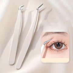 Stainless Steel Eyebrow & Eyelash Tweezers Set