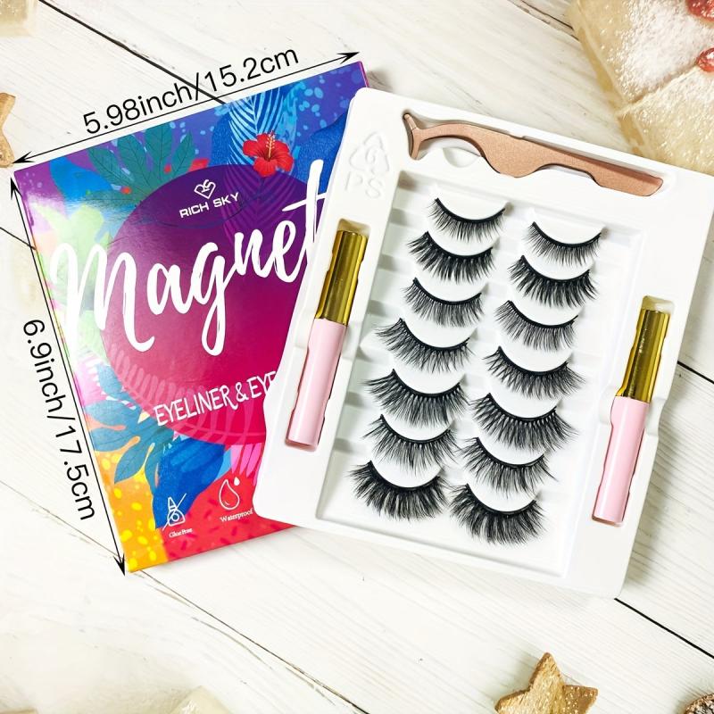 10 Pairs Magnetic Eyelashes Kit Faux Mink No Glue Easy Apply