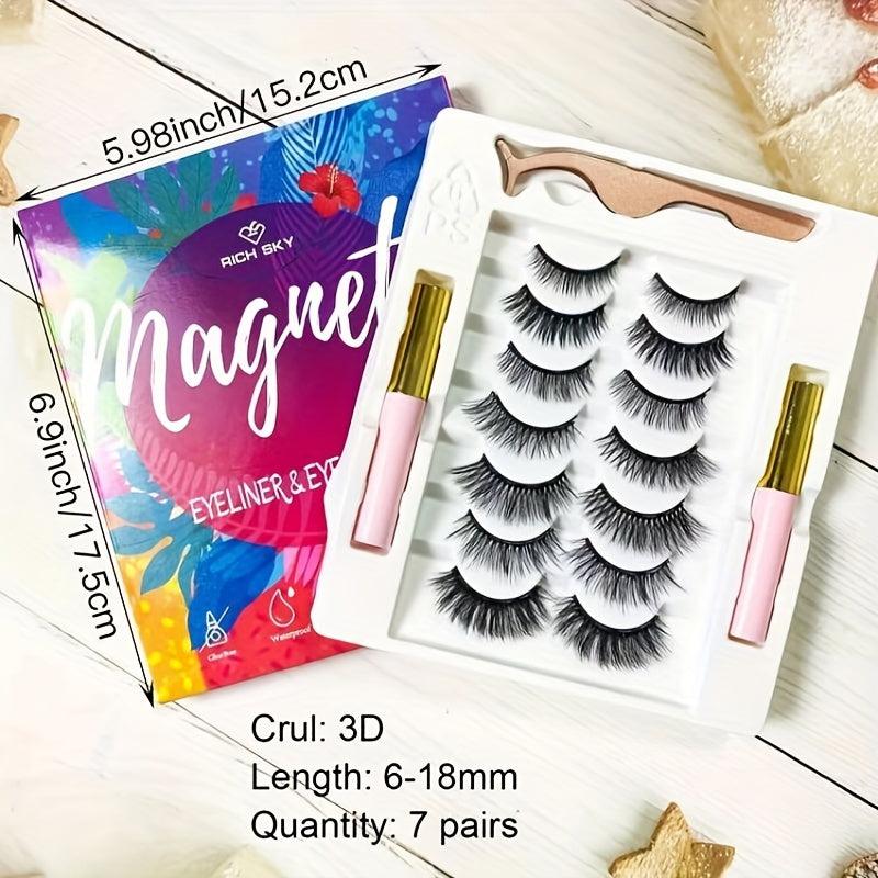 10 Pairs Magnetic Eyelashes Kit Faux Mink No Glue Easy Apply