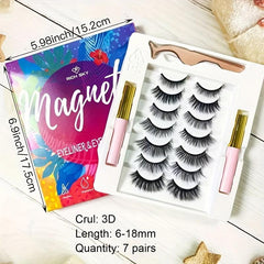 10 Pairs Magnetic Eyelashes Kit Faux Mink No Glue Easy Apply