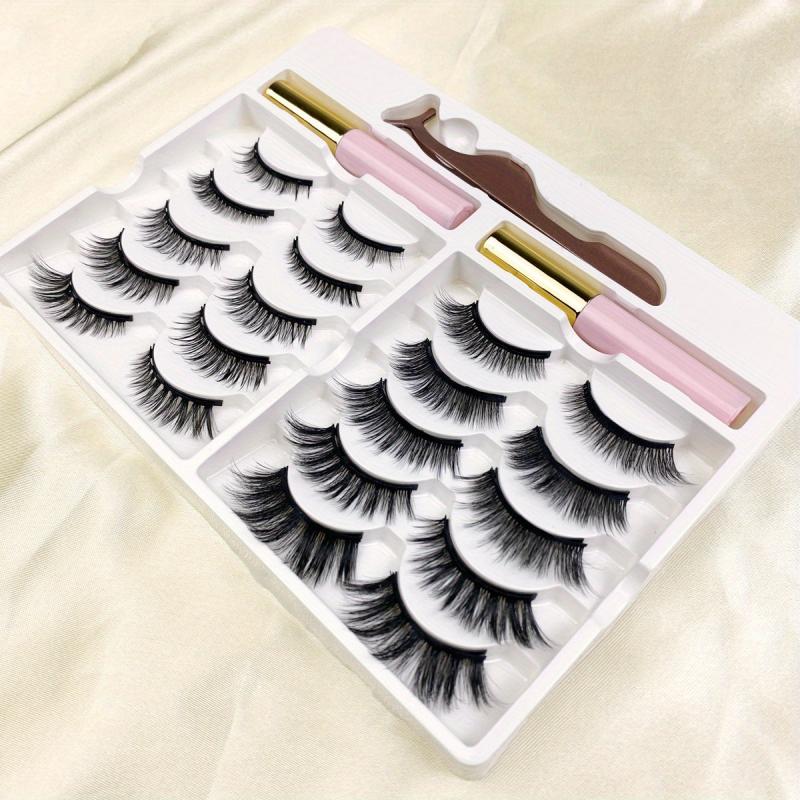 10 Pairs Magnetic Eyelashes Kit Faux Mink No Glue Easy Apply