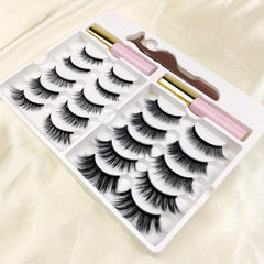 10 Pairs Magnetic Eyelashes Kit Faux Mink No Glue Easy Apply