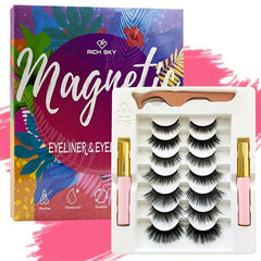 10 Pairs Magnetic Eyelashes Kit Faux Mink No Glue Easy Apply