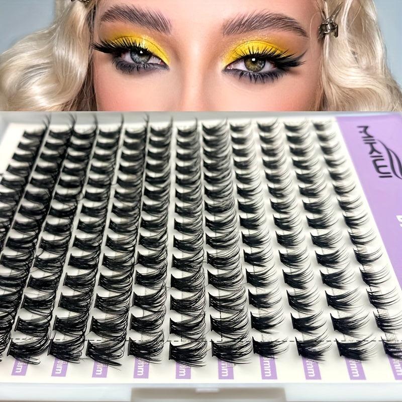 168pcs D Curling Cluster Lashes Natural Look Individual Eyelash Extensions