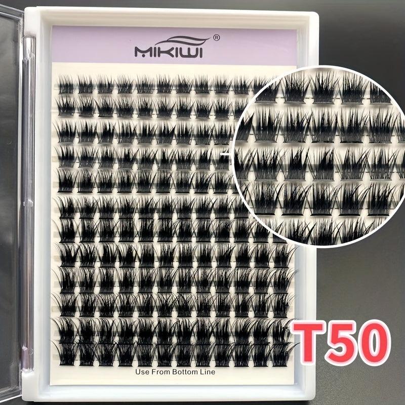 168pcs D Curling Cluster Lashes Natural Look Individual Eyelash Extensions