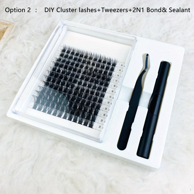 144 Pcs Eyelashes Extension Kit Cluster Lash Glue Remover