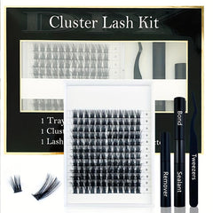 144 Pcs Eyelashes Extension Kit Cluster Lash Glue Remover