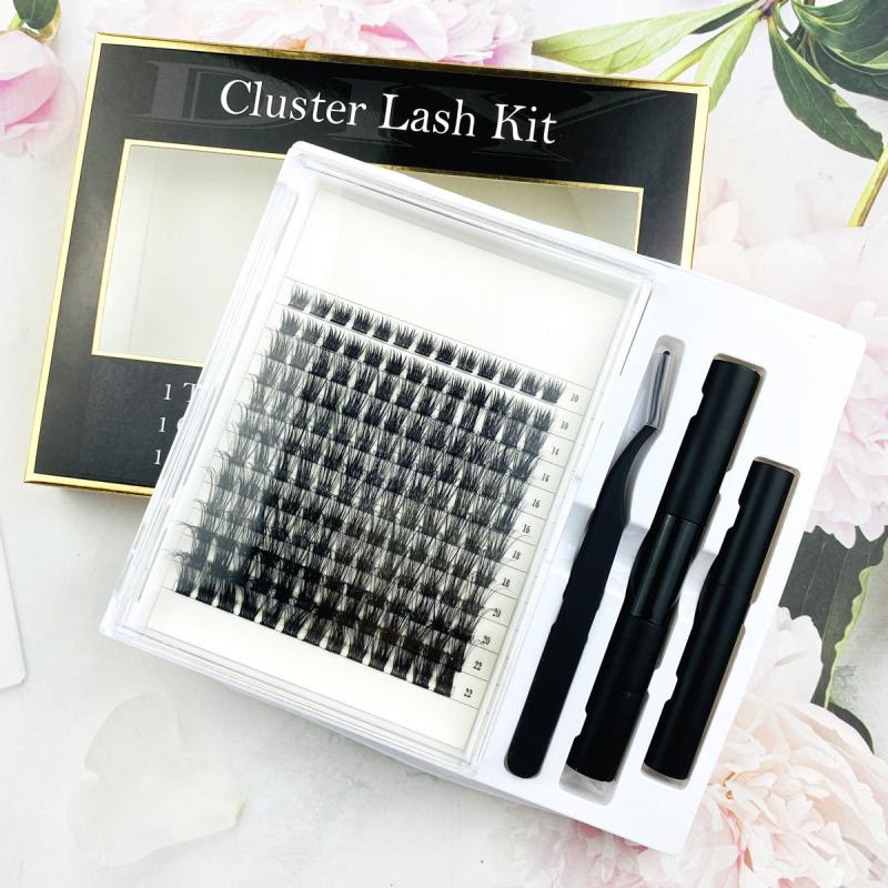 144 Pcs Eyelashes Extension Kit Cluster Lash Glue Remover