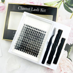 144 Pcs Eyelashes Extension Kit Cluster Lash Glue Remover