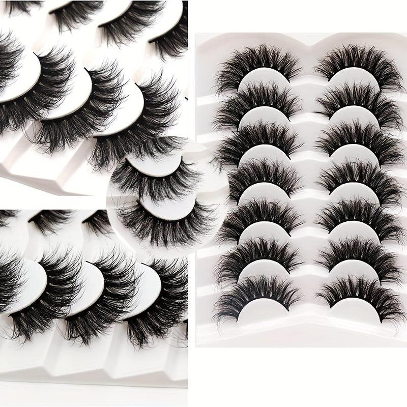 10 Pairs Faux Mink Lashes Thick 3D Crisscross Style False Eyelashes