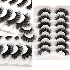 10 Pairs Faux Mink Lashes Thick 3D Crisscross Style False Eyelashes