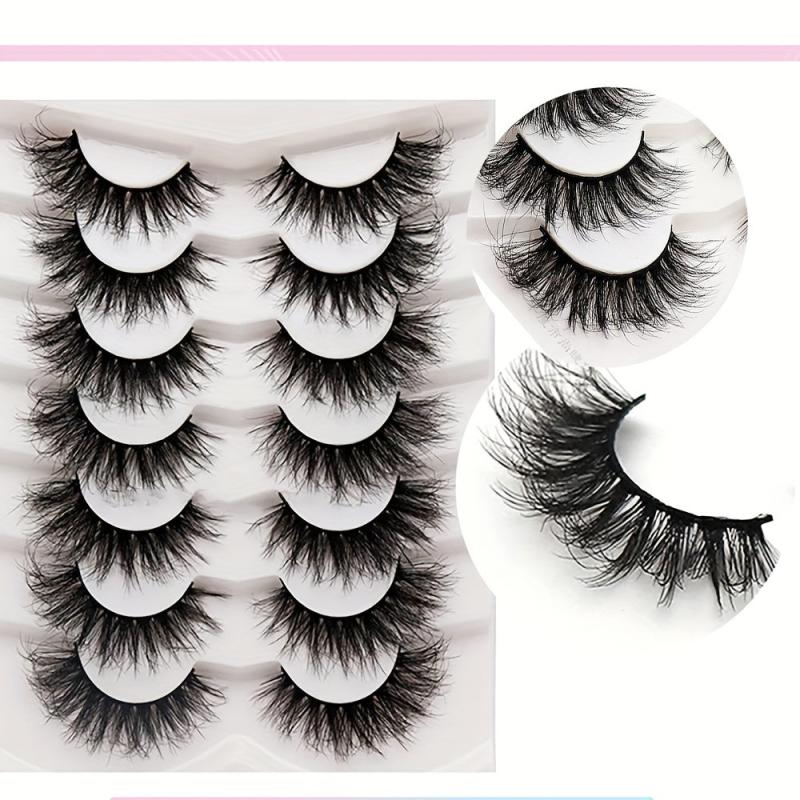 10 Pairs Faux Mink Lashes Thick 3D Crisscross Style False Eyelashes