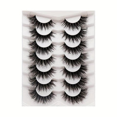 10 Pairs Faux Mink Lashes Thick 3D Crisscross Style False Eyelashes