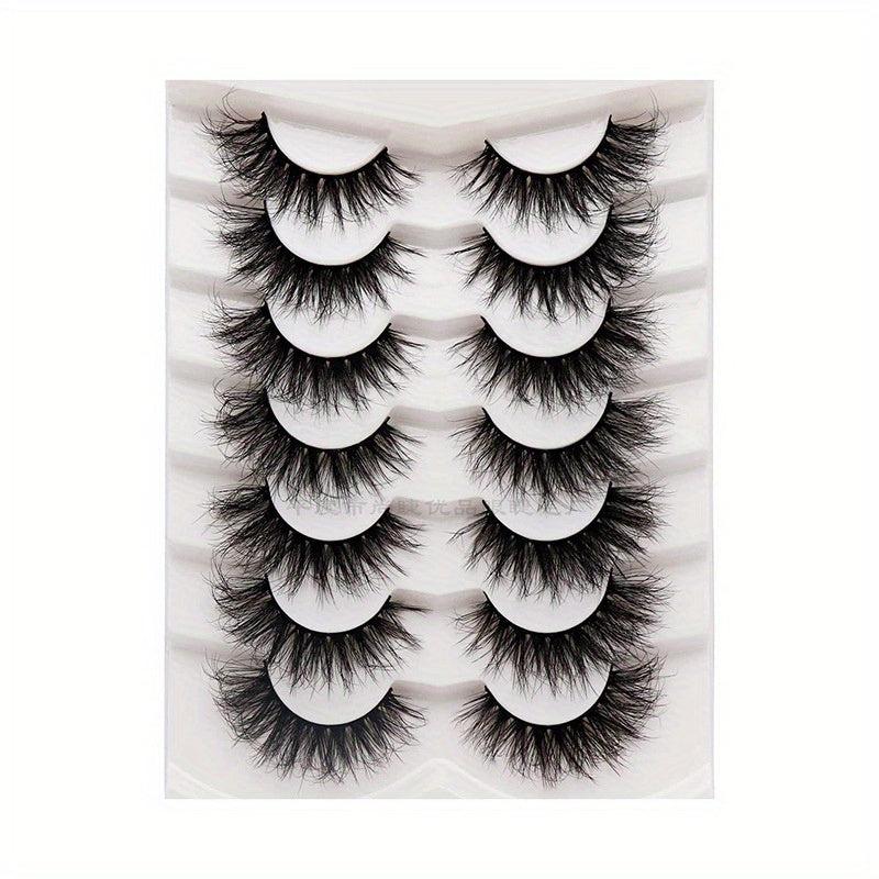 10 Pairs Faux Mink Lashes Thick 3D Crisscross Style False Eyelashes