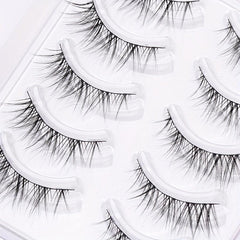 5 Pairs Fox Eye False Eyelashes Elongated Fishtail Stem