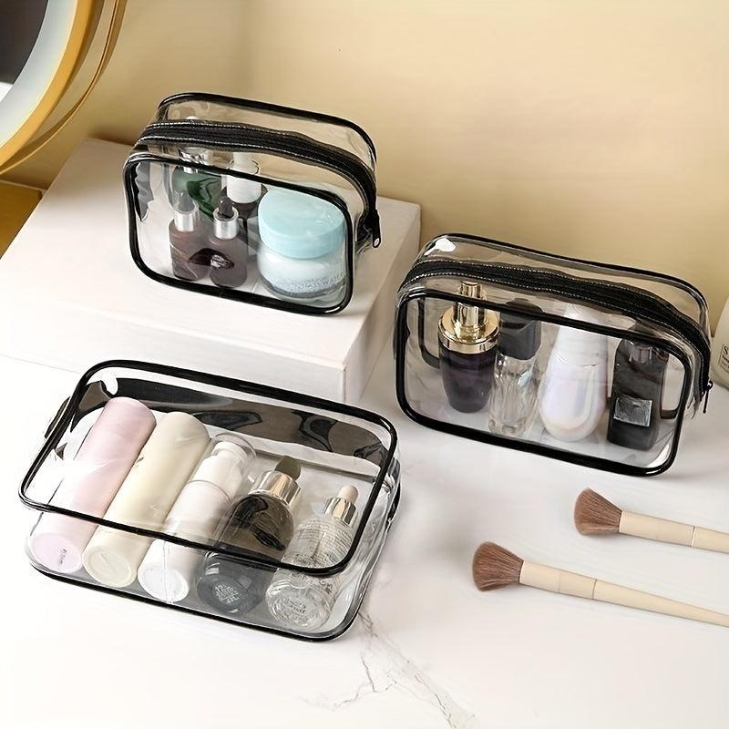 4pcs Toiletry Bag Cosmetic Bag with Zipper PVC Waterproof Makeup Bags
