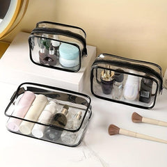 4pcs Toiletry Bag Cosmetic Bag with Zipper PVC Waterproof Makeup Bags