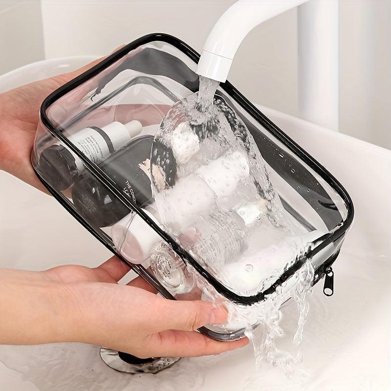 4pcs Toiletry Bag Cosmetic Bag with Zipper PVC Waterproof Makeup Bags