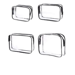 4pcs Toiletry Bag Cosmetic Bag with Zipper PVC Waterproof Makeup Bags