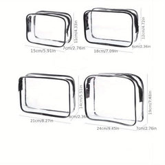 4pcs Toiletry Bag Cosmetic Bag with Zipper PVC Waterproof Makeup Bags