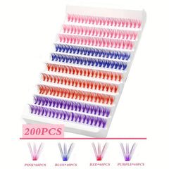 Halloween Colored Lash Extension Kit 200 Pcs