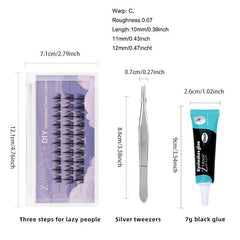 DIY Eyelash Cluster Extension Kit Mixed Faux Mink D Curling Eyelashes