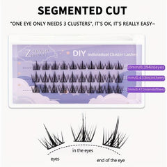 DIY Eyelash Cluster Extension Kit Mixed Faux Mink D Curling Eyelashes
