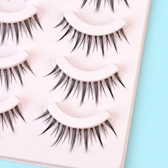 5 Pairs Spiky Crisscross Style Wispy Lashes Cosplay False Eyelashes