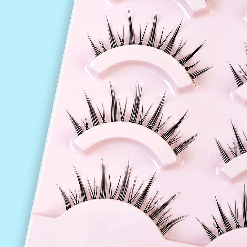 5 Pairs Spiky Crisscross Style Wispy Lashes Cosplay False Eyelashes