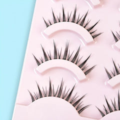 5 Pairs Spiky Crisscross Style Wispy Lashes Cosplay False Eyelashes