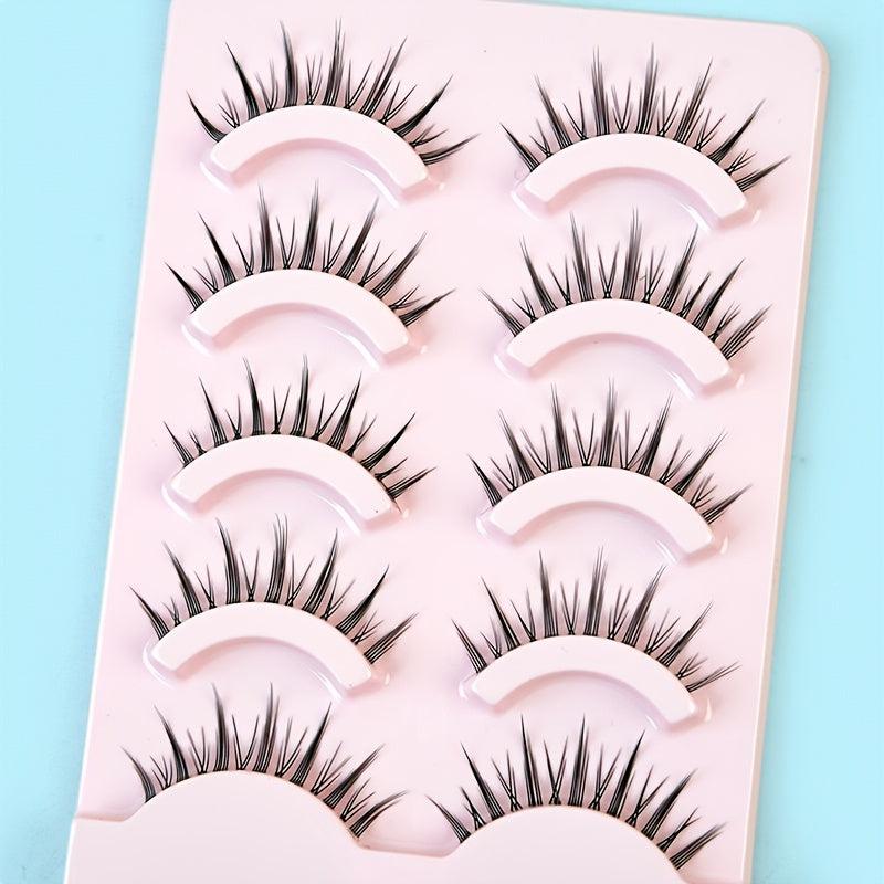 5 Pairs Spiky Crisscross Style Wispy Lashes Cosplay False Eyelashes