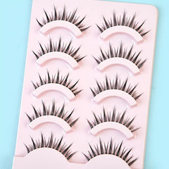 5 Pairs Spiky Crisscross Style Wispy Lashes Cosplay False Eyelashes