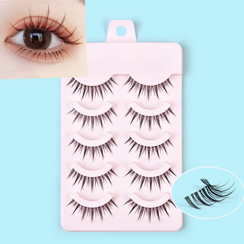 5 Pairs Spiky Crisscross Style Wispy Lashes Cosplay False Eyelashes