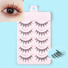 5 Pairs Spiky Crisscross Style Wispy Lashes Cosplay False Eyelashes