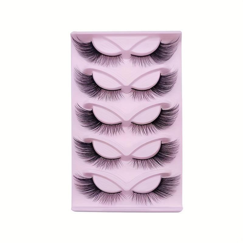 5 Pairs Fox Eye Lashes 18mm Cat Eye Natural Look False Eyelashes