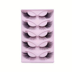 5 Pairs Fox Eye Lashes 18mm Cat Eye Natural Look False Eyelashes