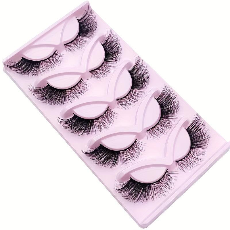 5 Pairs Fox Eye Lashes 18mm Cat Eye Natural Look False Eyelashes
