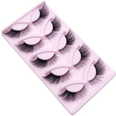 5 Pairs Fox Eye Lashes 18mm Cat Eye Natural Look False Eyelashes